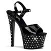 Pleaser - Stardust709 Sandale à bride à la cheville, Pole dance chaussures - Chaussures de pole dance - Noir Product image